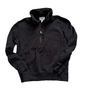 COS Relaxed 1/4 Zip Pullover Black Sweatshirt Womens XS